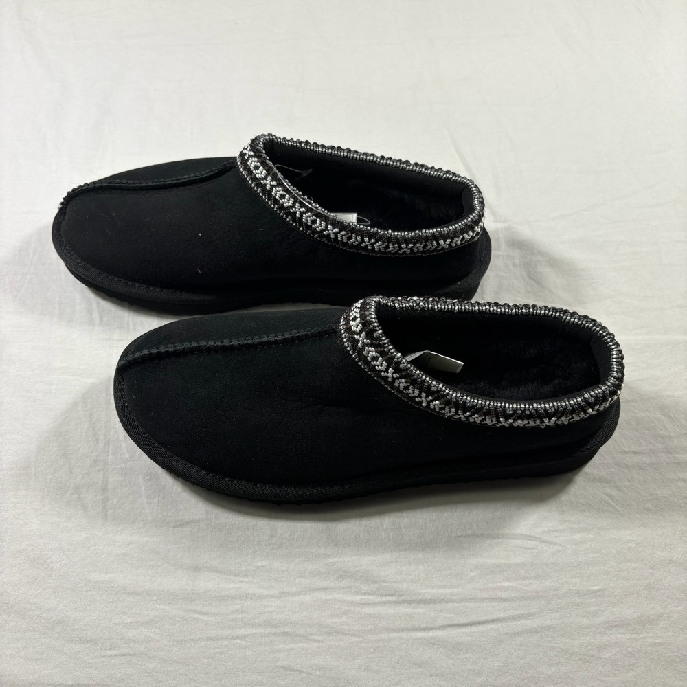 Kirkland Signature Shearling Slippers Womens 8 Black NEW